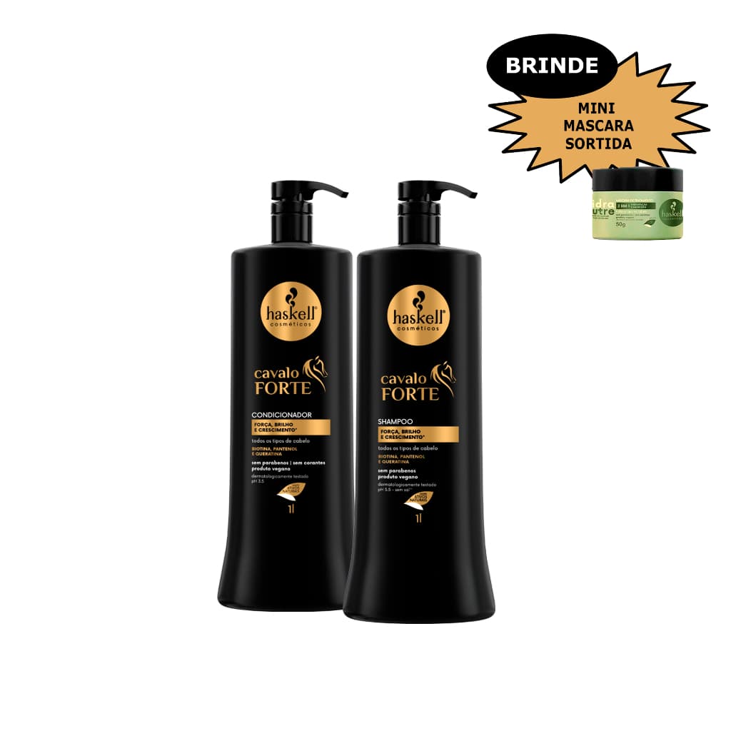 Kit Haskell Cavalo Forte Shampoo + Condicionador 1litro