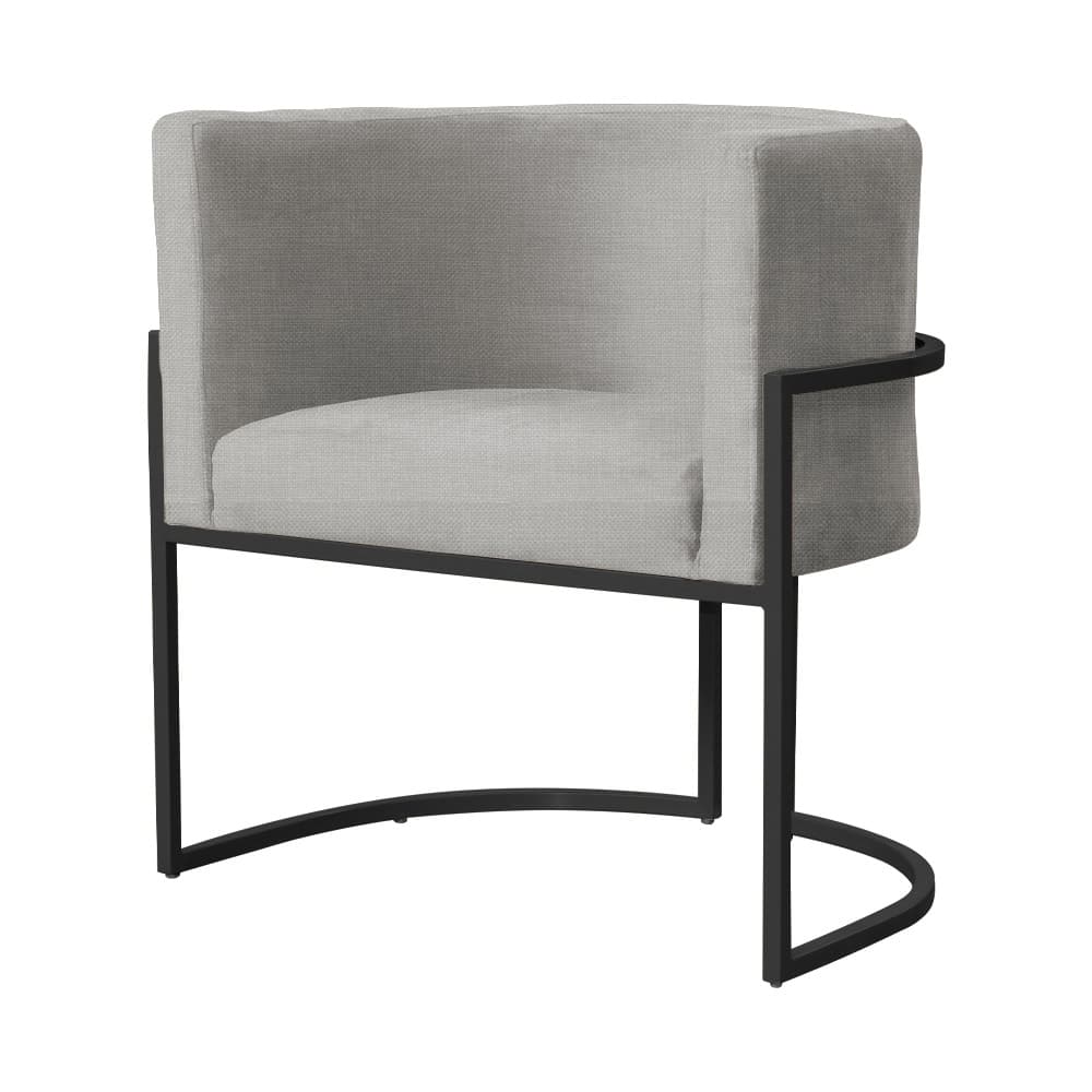 Poltrona Luana Decorativa Suede/Linho Base Metal Preta - Belim Móveis