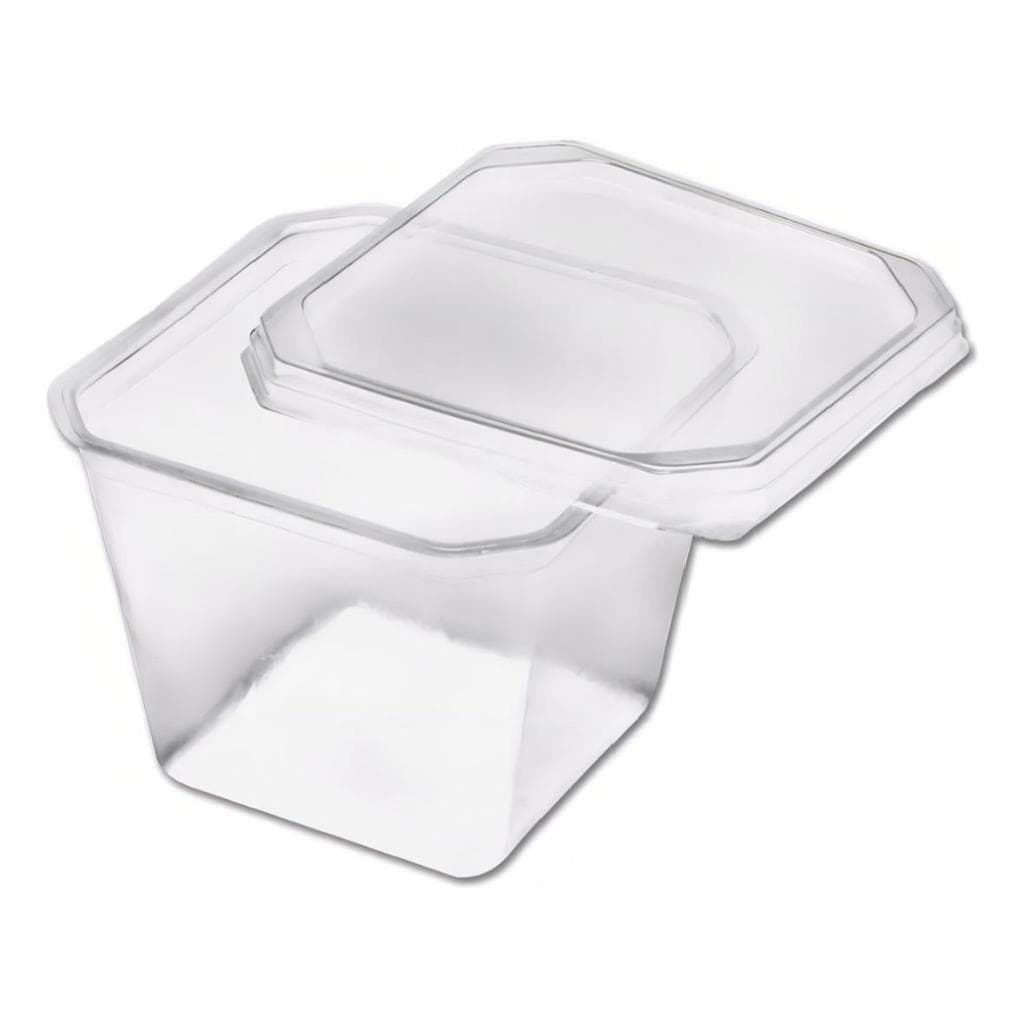 Pote Quadrado 250ml com Tampa - Freezer e Micro-ondas - (Ideal Para Bolo no Pote, Sobremesa e Caldo)