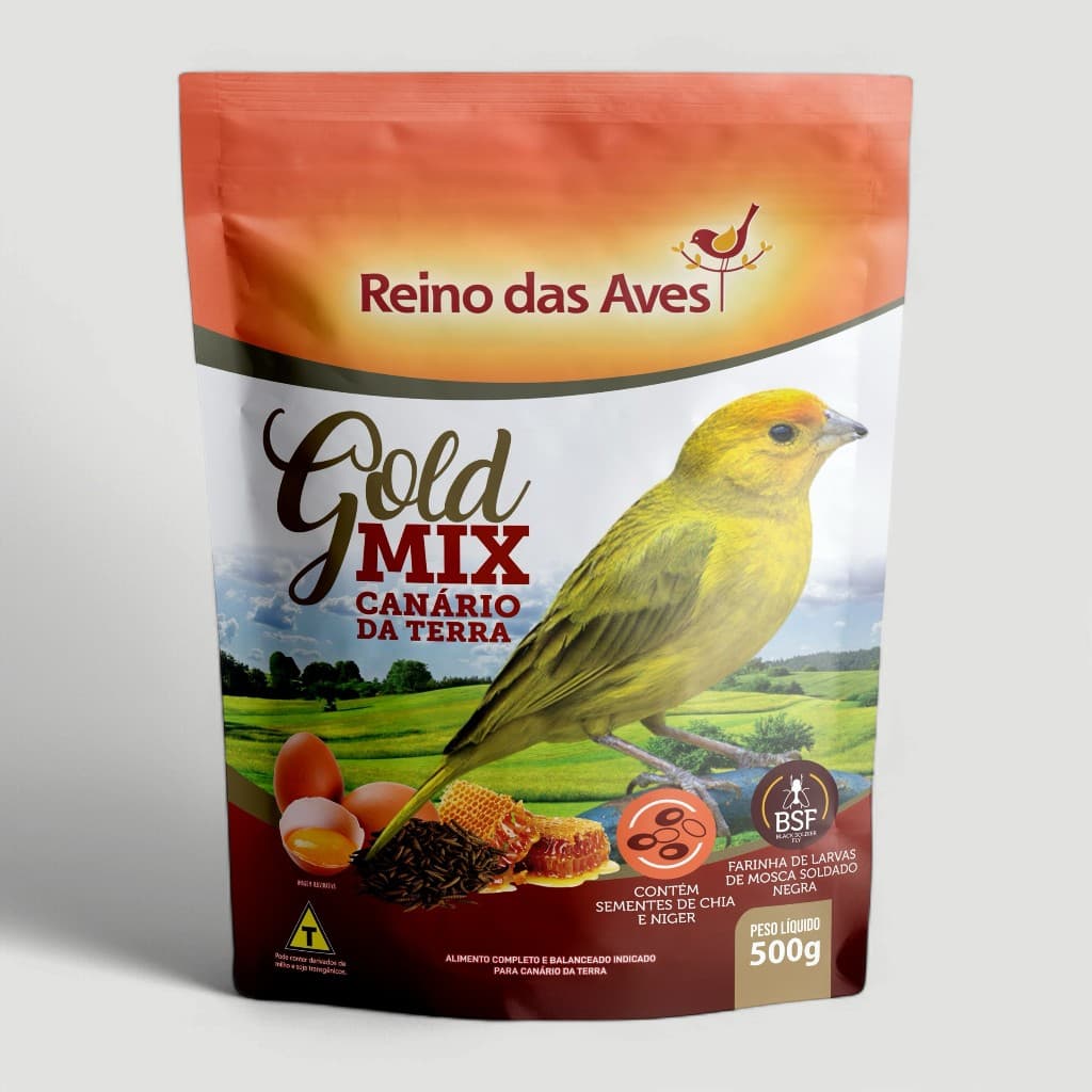 RAÇÃO CANÁRIO DA TERRA 500G | MIX DE SEMENTES COMPLETO E BALANCEADO INDICADO PARA CANÁRIO DA TERRA