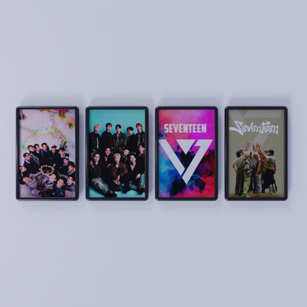 Kit 4 Quadros Decorativos – KPOP Banda SEVENTEEN | Decoração de Parede com moldura TAMANHO 30X20cm