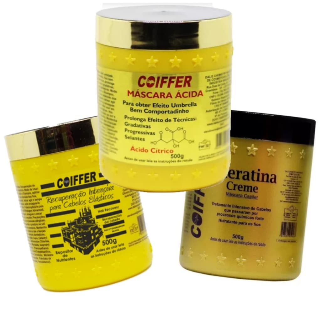 Kit Cronograma Tratamento de Choque Coiffer Cabelos Danificados