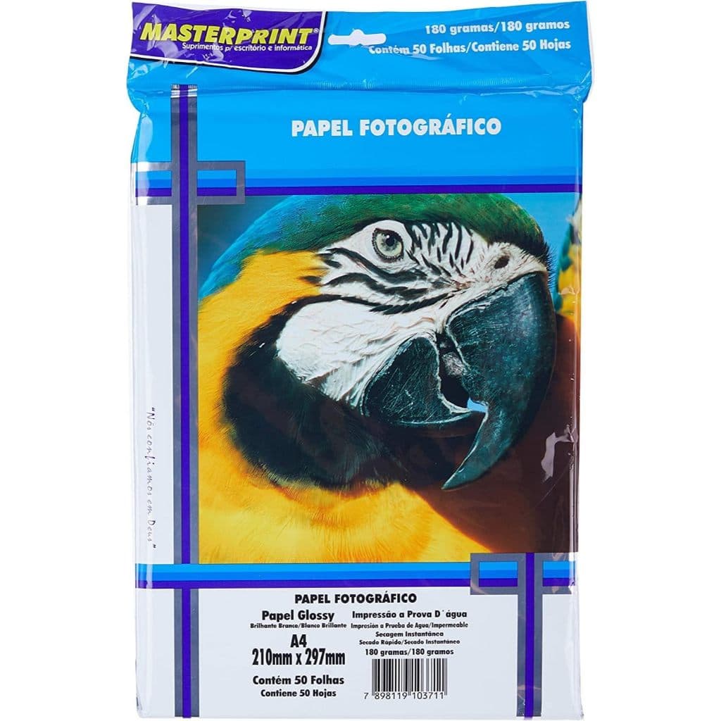 Papel Fotográfico A4 50fls Brilho 180g Excelente Resolução