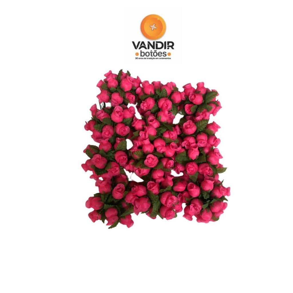 FLOR DE POLIESTER -144 UNIDADES-ROSA PINK NEON