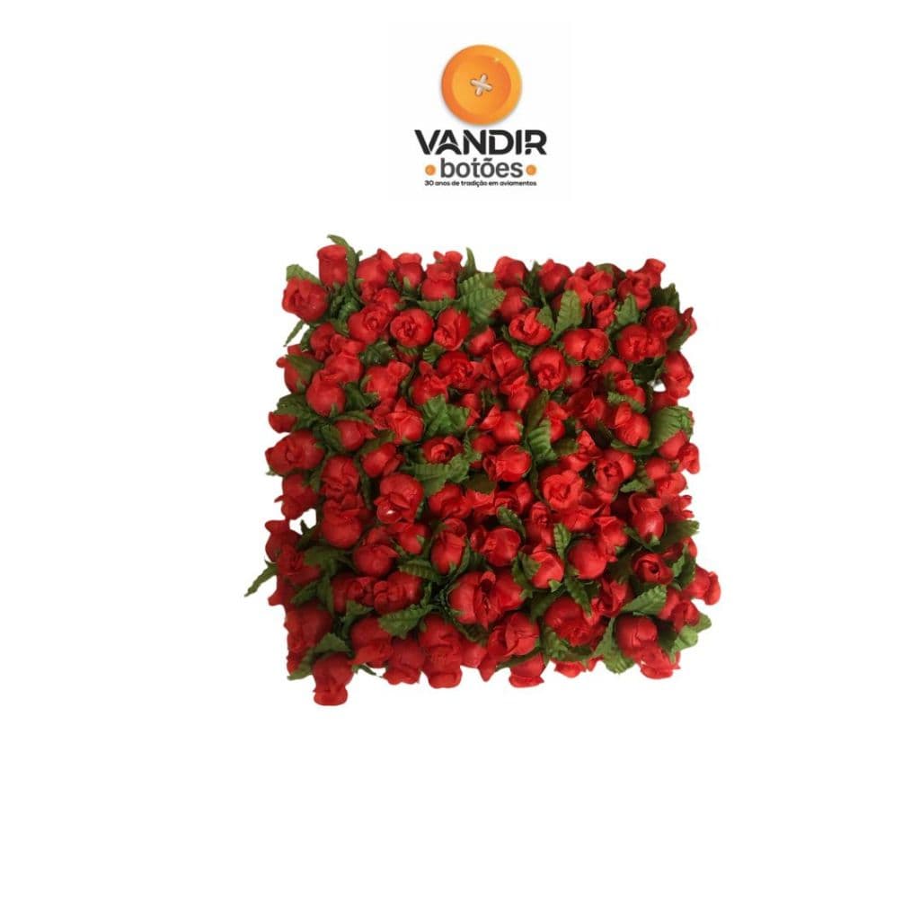 FLOR DE POLIESTER -144 UNIDADES-VERMELHA