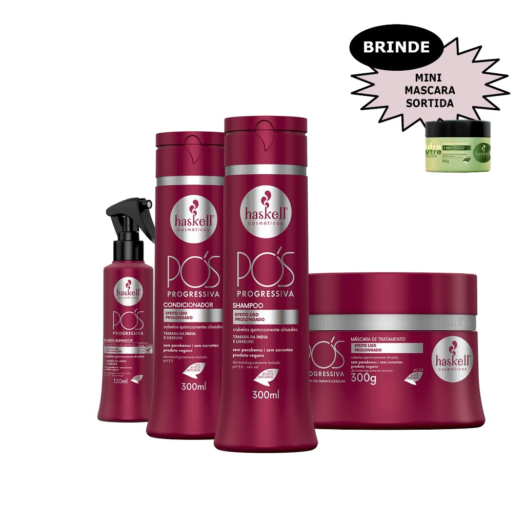 Kit Pós Progressiva Haskell 300 ml Completo