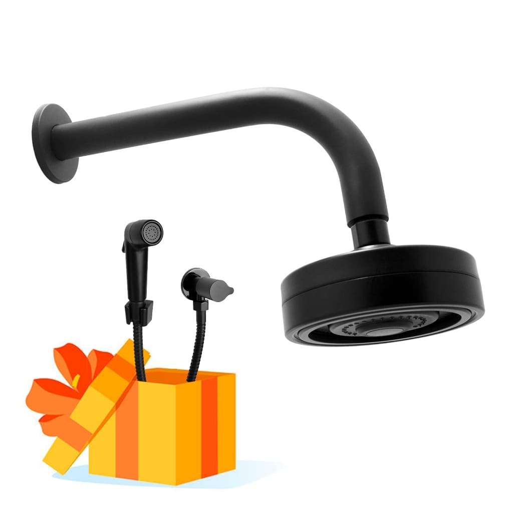 Chuveiro Articulável Auto Limpante Preto Luxo + Brinde Ducha Higiênica