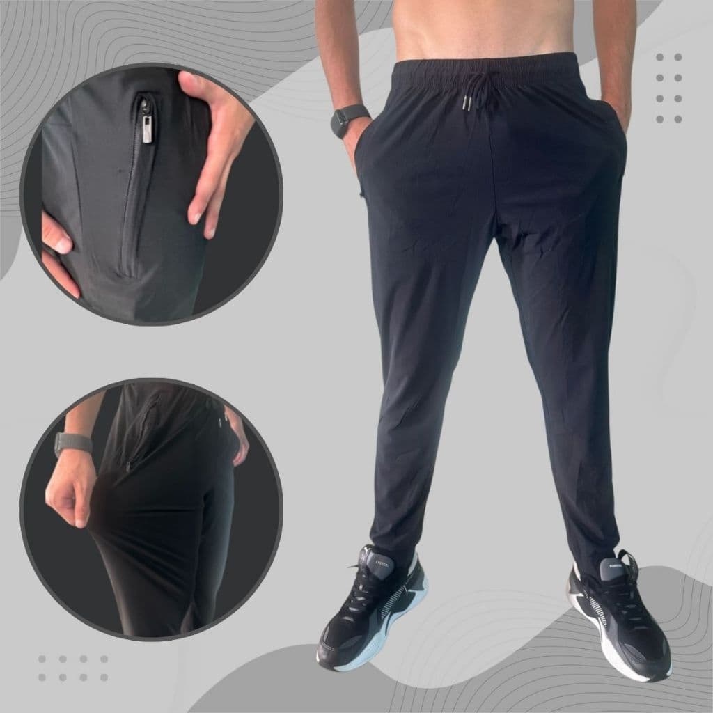 Calça Esportiva Fitness Elastano Expandex  Dry Fit Unisex Premium Preta