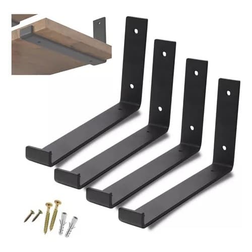Kit 4 Suportes Mão Francesa Invertida Reforçada – Vários Tamanhos, Até 10kg, Prateleira Parede, Multiuso