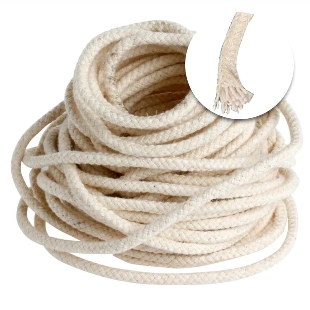 Pavio De Algodão natural ideal para fifor Lamparinas Tochas Lampião velas castiçal  8mm  Kit 20 Mts