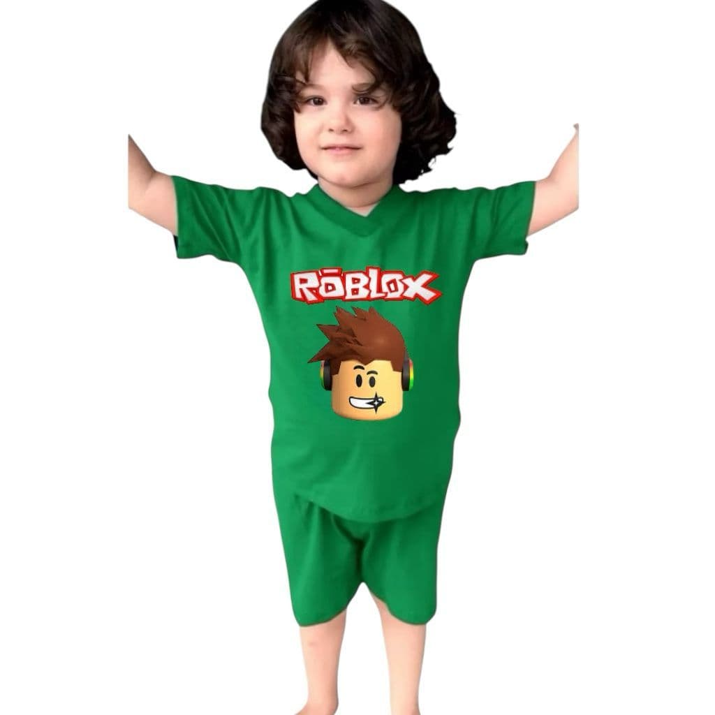 Conjunto Infantil ou Pijama Infantil Camiseta Manga Curta e Short - Roblox Game