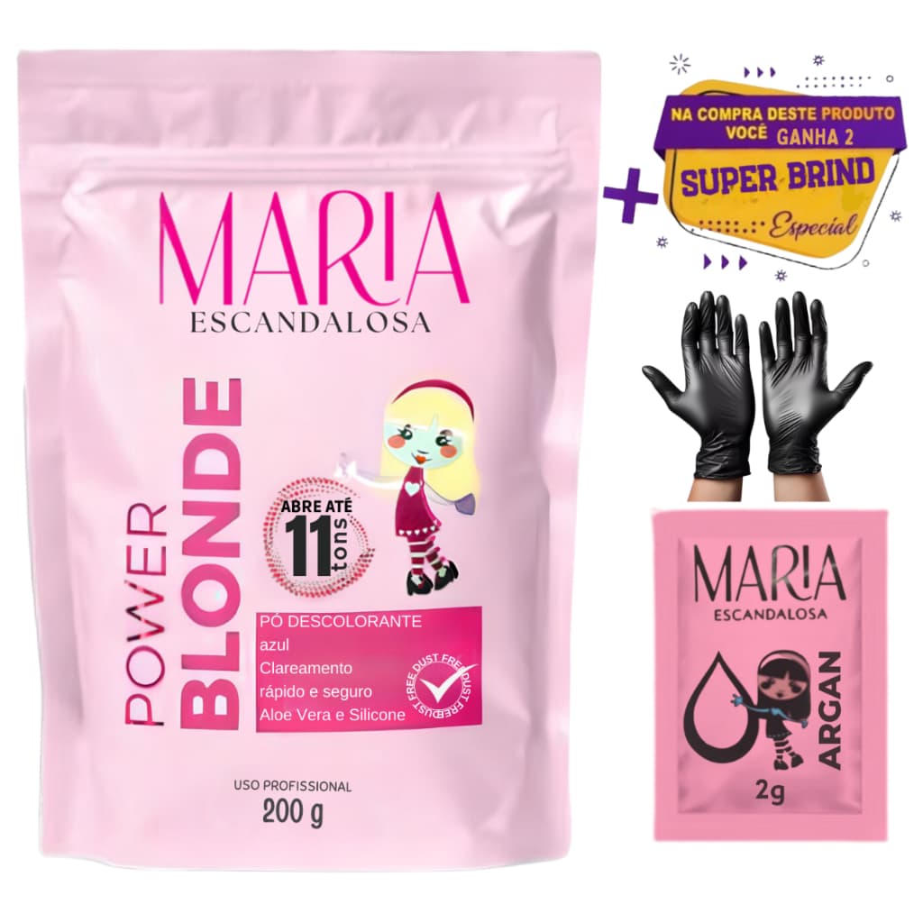 MARIA ESCANDALOSA POWER BLONDE PÓ DESCOLORANTE 11 TONS 200GR