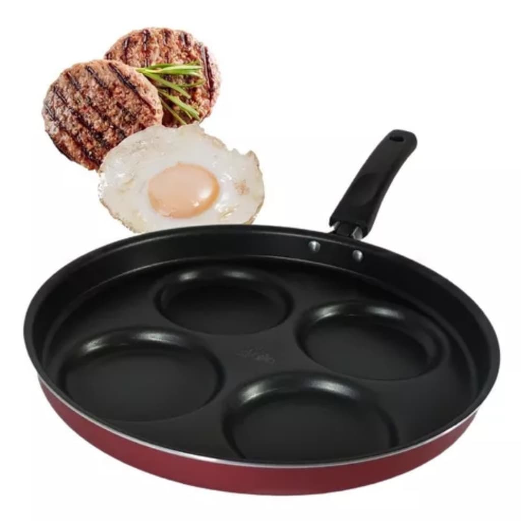 Frigideira Hamburgues Antiaderente Teflon 4 Ovos Fritadeira