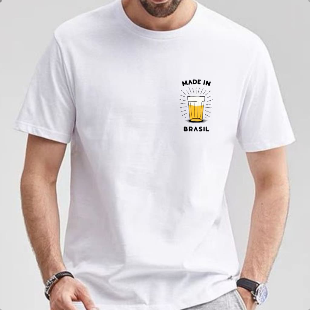 Camiseta Made In Brasil Cerveja Tshirt Cervejinha 100% Algodão