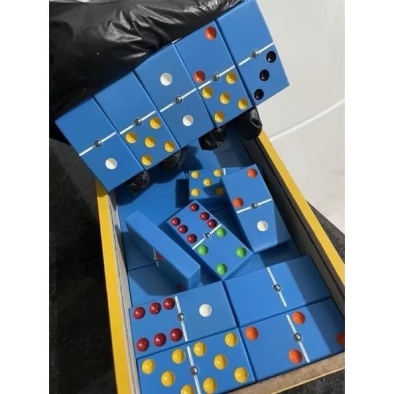 Dominó Profissional de Pvc Tamanho Grosso  - Espessura 2,2 Cm com Esfera Cor Azul