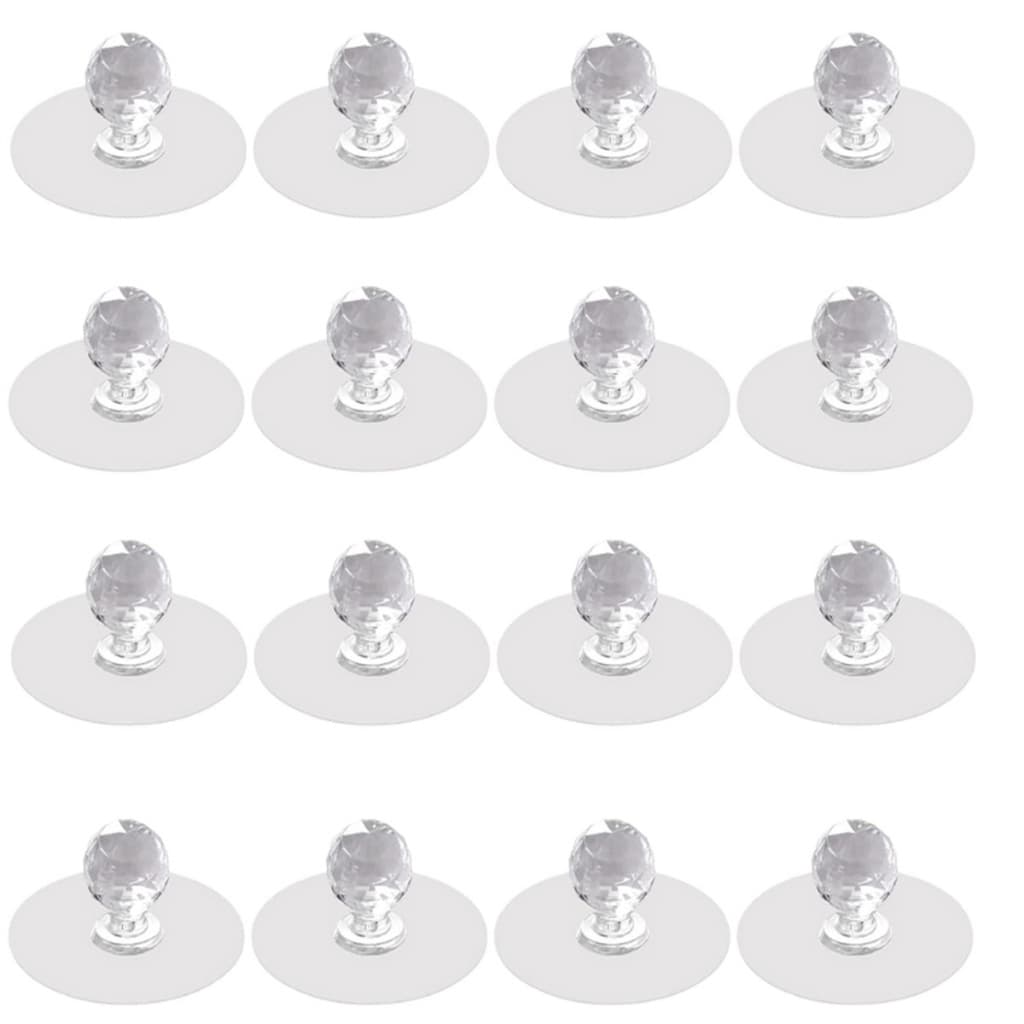 Kit 20 Puxadores Transparentes De Gaveta De Armário Adesivo