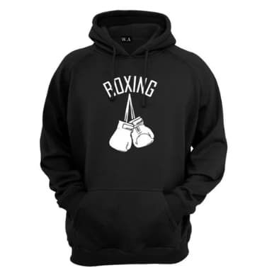 Moletom Canguru Masculino Com Capuz Estampa De Luvas De Boxe 100% Algodão