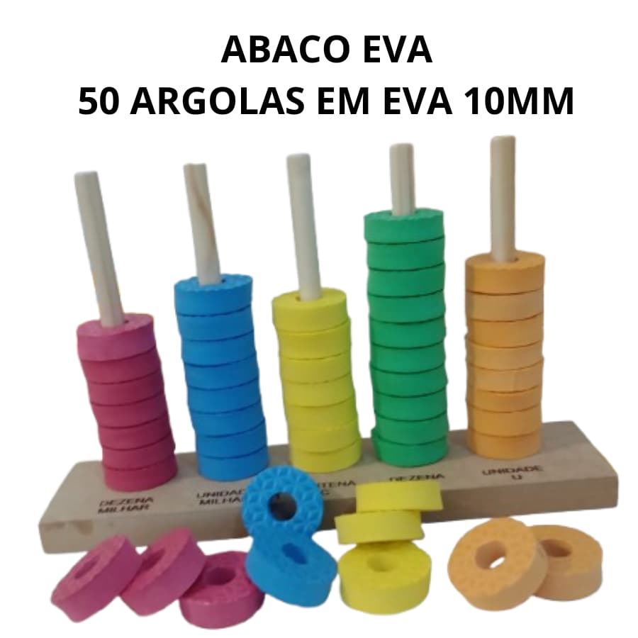 Àbaco aberto 50 argolas em e.v.a brinquedo Educativo pedagogico