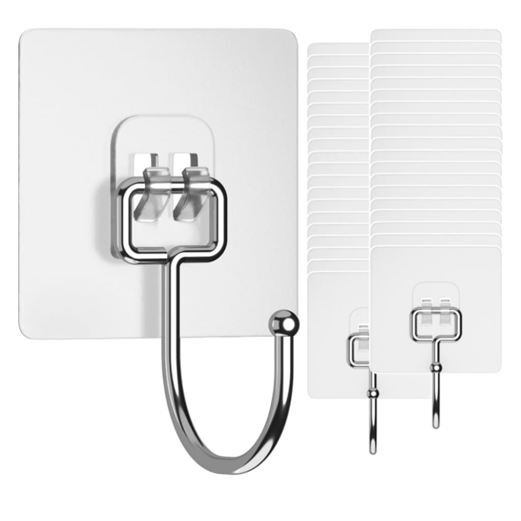 Kit 20 Ganchos Adesivos Grandes Para Pendurar Resistentes