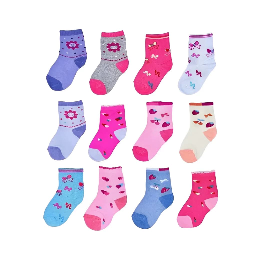 Kit Pares Meia Infantil Menina Menino Criança Bebe