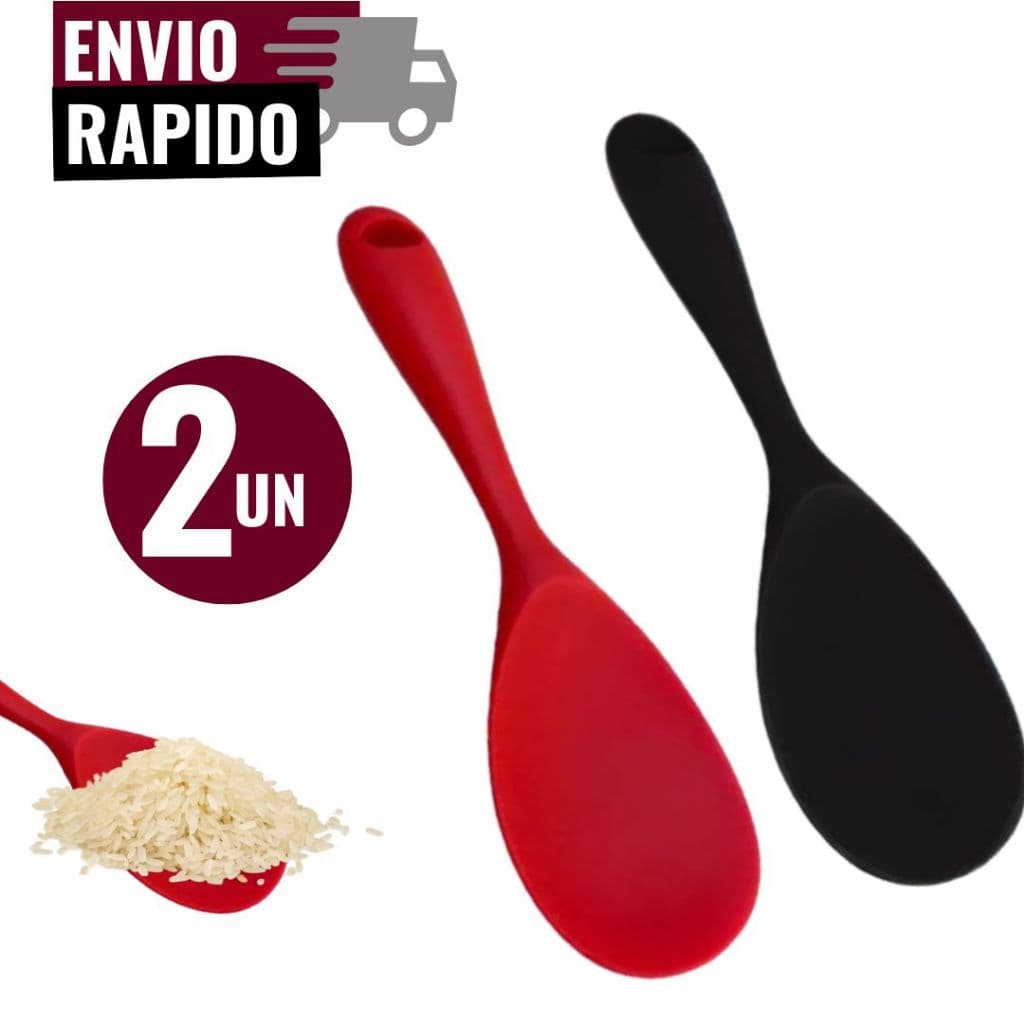 Colher de Silicone de Servir Cozinha Arroz Preto Vermelho