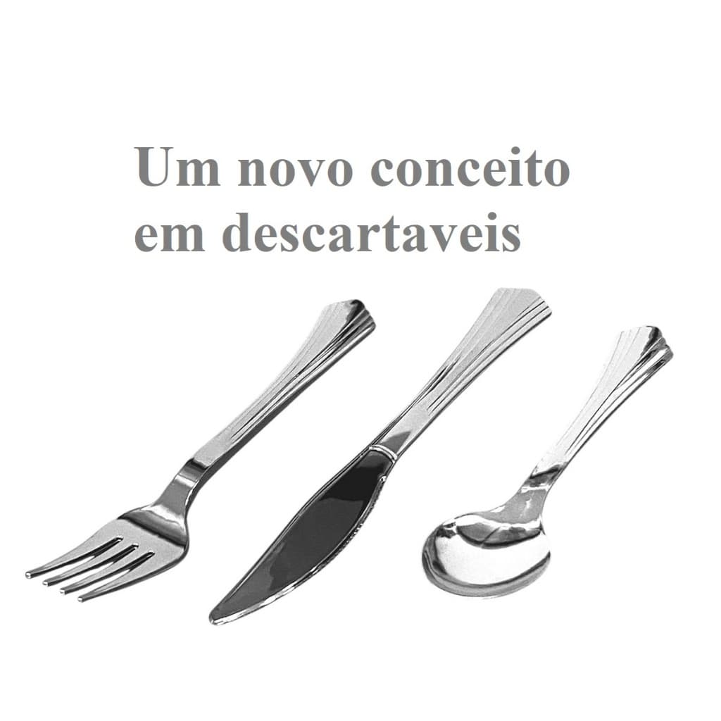 60 Talheres Master Classica, Garfo, Faca, Colher Prata para refeição e marmitex