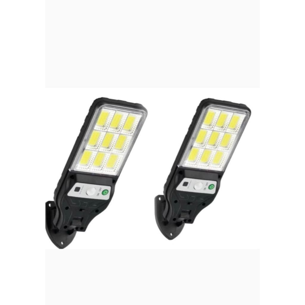 Kit 2 Luminária Led Solar Poste Rua Parede Sensor 108 Led Controle