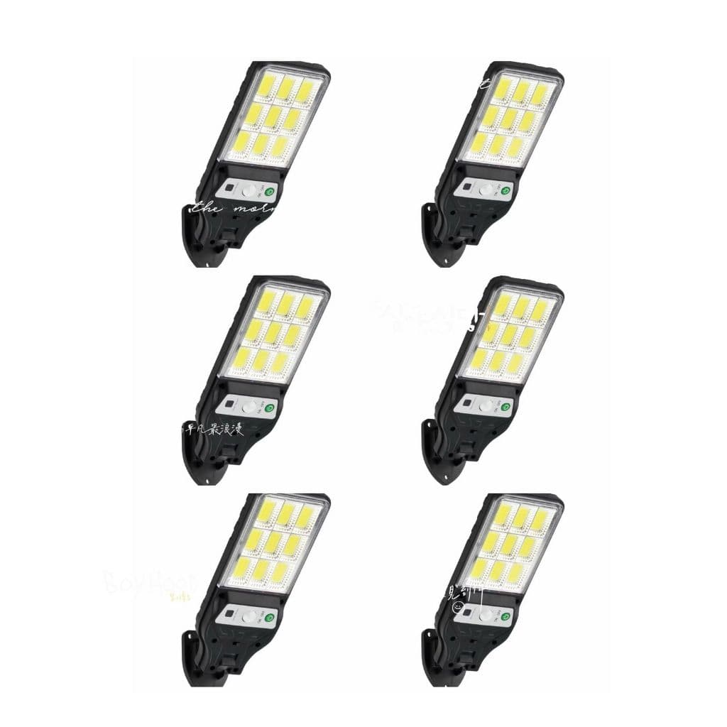 MINI Luminária Solar Poste Parede Refletor 108Cob 180w Controle Sensor Presença ProvaD'Água Conjunto kit-4 kit-6 kit-8