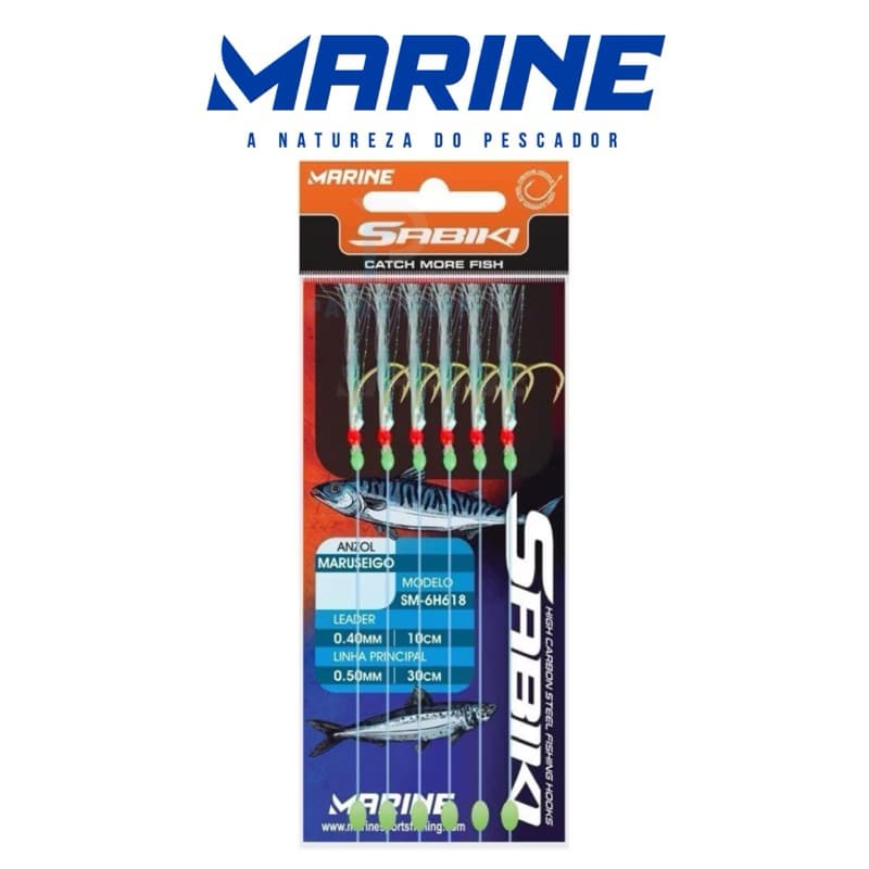 Isca Artificial Sabiki ( Anzol ) Para Pesca Marine Sports Disponível em Diversos Tamanhos