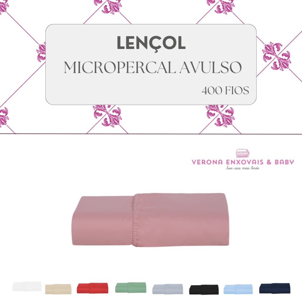 Lençol com Elástico Avulso Micropercal 400 Fios Cores Lisas - OPORTUNIDADE NOVIDADE