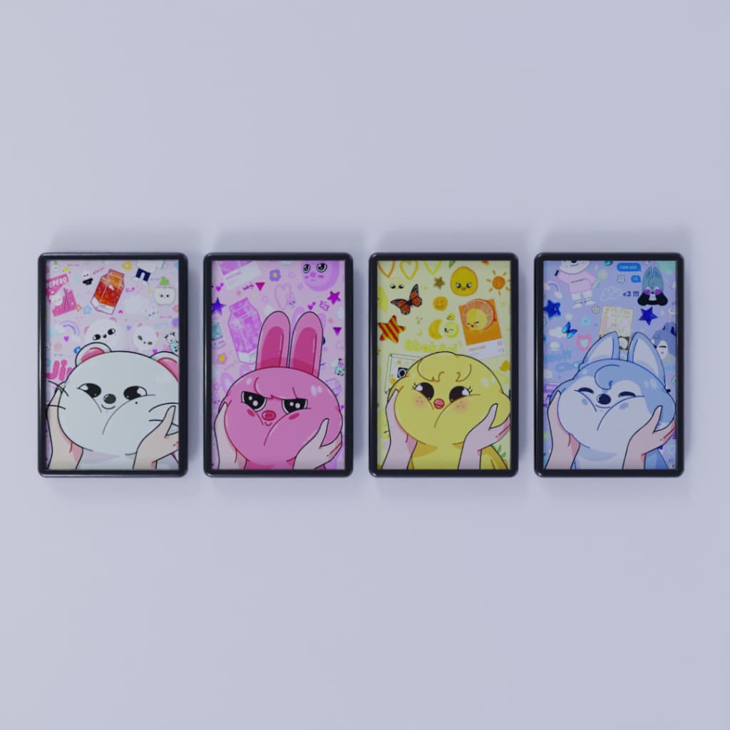 Kit 4 Quadros Decorativos – Skzoo Stray Kids 1 | Decoração de Parede Tamanho 30x20cm
