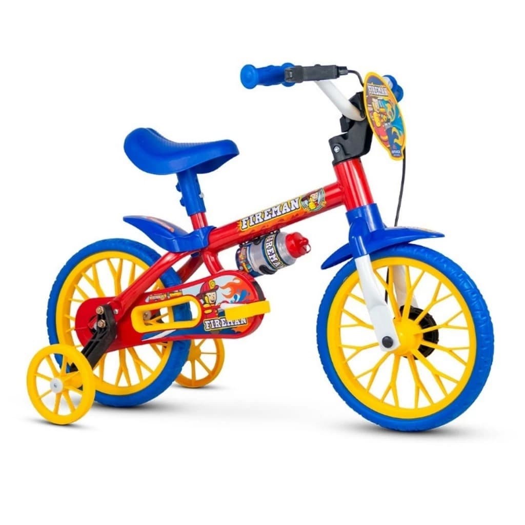 Brinquedo Bicicleta Infantil Nathor Aro 12 Unissex com Rodinhas, Para-Lama  e acessórios