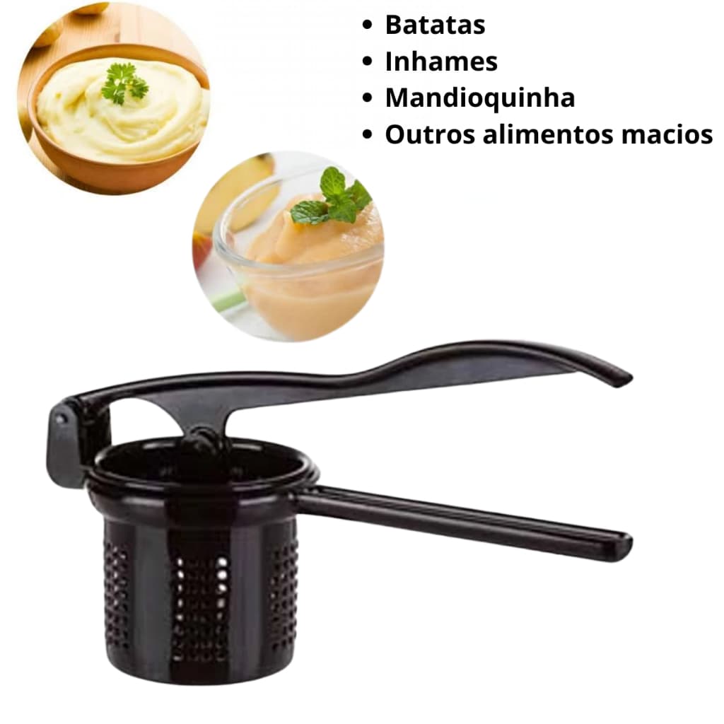 Espremedor de Batata Amassador de Legumes de Aluminio Fundido Vermelho Branco Preto