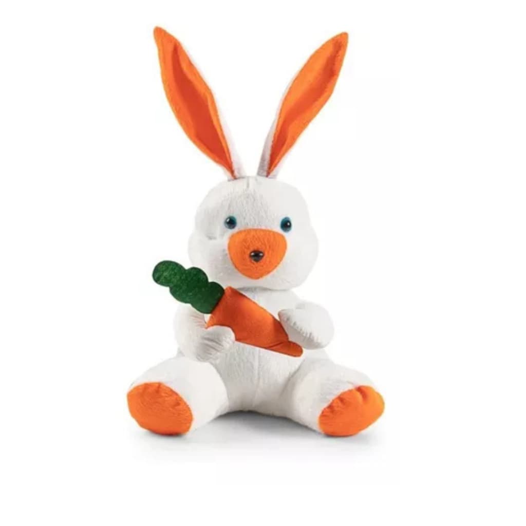Coelho De Pelúcia Com Cenoura Para Pascoa 25 Cm