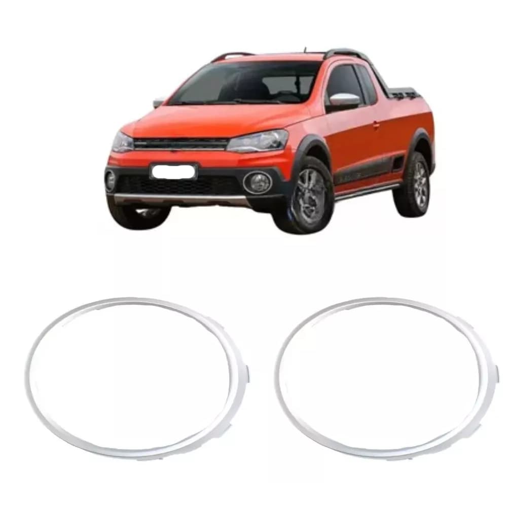 Par Aro Grade Milha Saveiro Cross Gol Rallye G6 12 A 16 Preto Aro Cinza