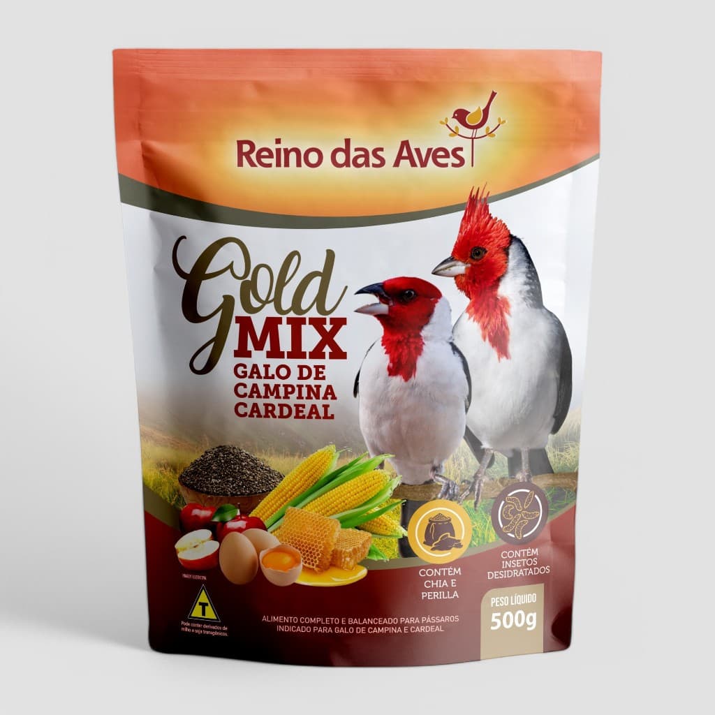 RAÇÃO GALO DE CAMPINA E CARDEAL 500G | MIX DE SEMENTES COMPLETO E BALANCEADO INDICADO PARA GALO DE CAMPINA E CARDEAL