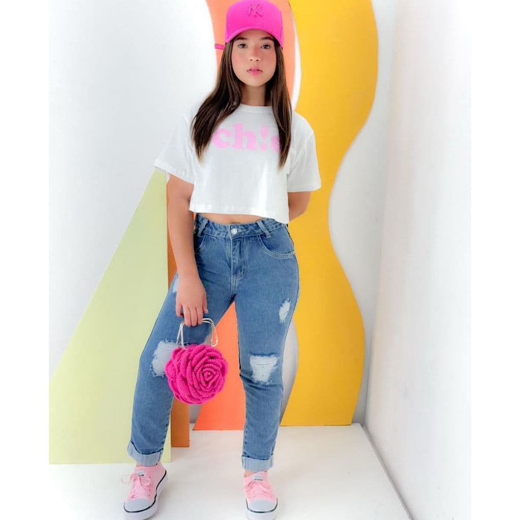 Calça Mom Jeans Juvenil 2 Ao 16 Anos Infantil Menina Moda Blogueirinha Verão