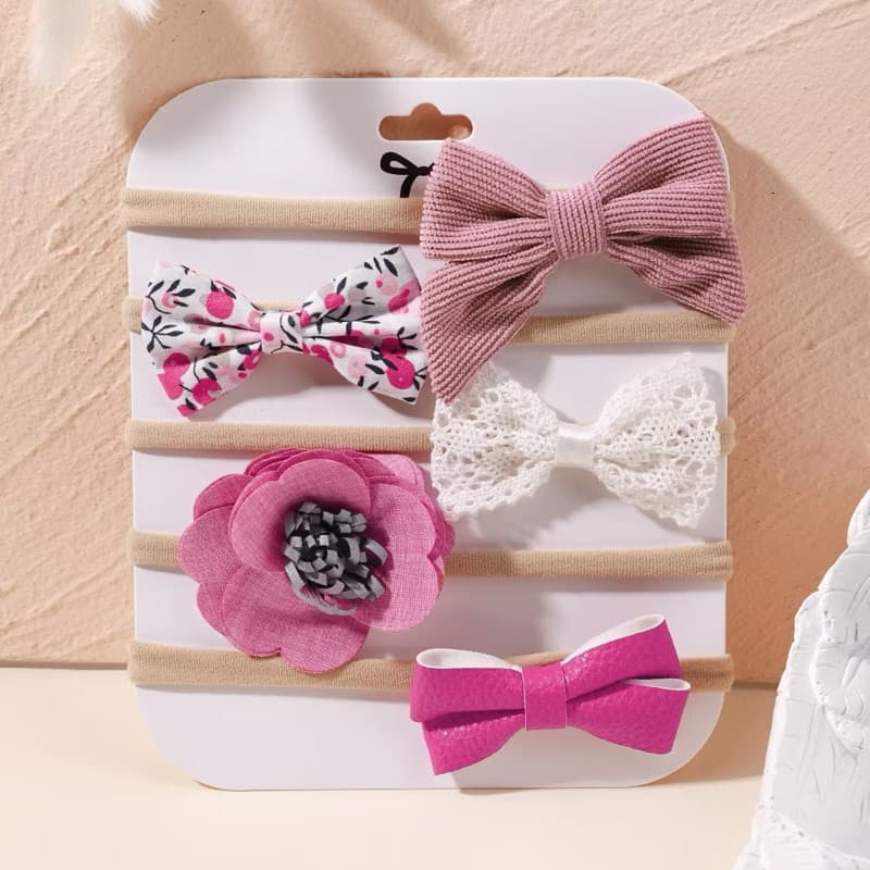 5Pcs/Set Baby Elastic Headband Recém-Nascido Faixa De Cabelo De Nylon Macio Para Meninas Acessórios Toddler Gift