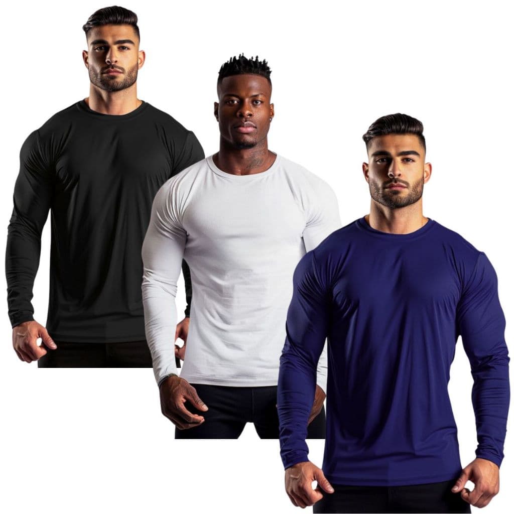Kit 3 Camisetas Segunda Pele Manga Longa Tecnologia Dry Anti Odor Anti Suor Termica Corrida Bike EPI Blusa Vida Loca Top