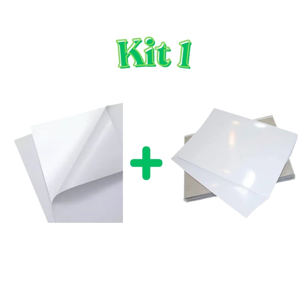 Kit C/Papel Fotográfico Adesivo 130g + Fotográfico Glossy 230g A4 - (LEIA A DESCRIÇÃO) - Linha Neutra/Masterprint