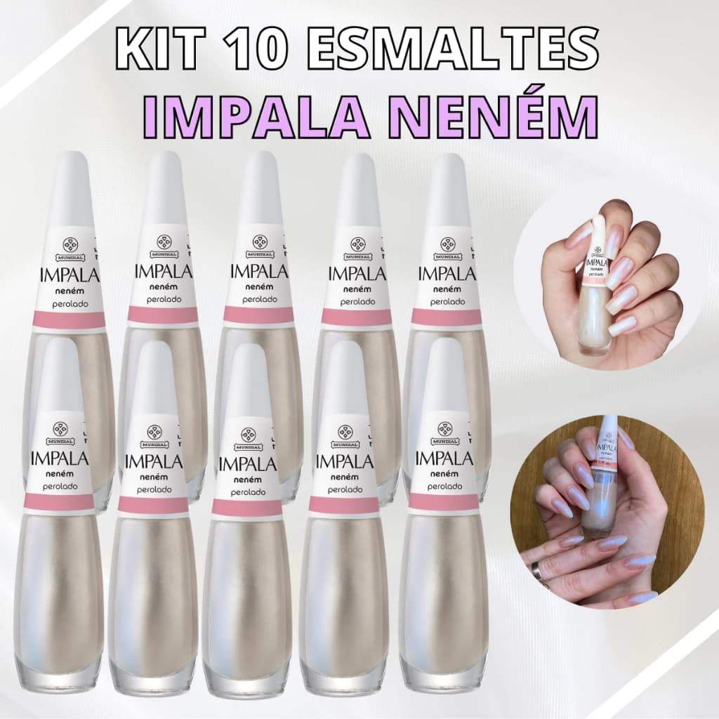 KIT DE ESMALTES IMPALA NENÉM PEROLADO FRANCESINHA CLÁSSICOS TENDÊNCIAS MAIS VENDIDAS