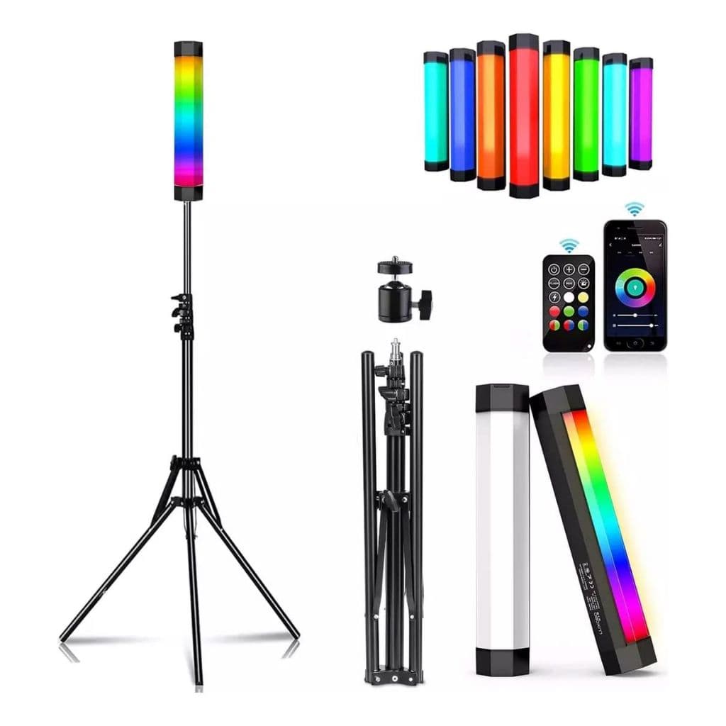 Bastão Luz De Led 6w Luxceo P200 Rgb + Tripé + Mini Ball Hea