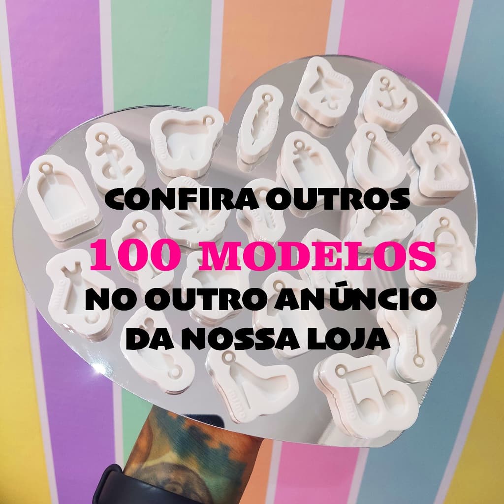 NOVOS MODELOS - Mini Moldes para Resina - Pingentes 2,5cm com furo argola - UNIDADE