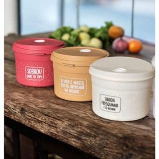 Kit 3 Marmita Potes com Travas Laterais BPA FREE Alimentos organizadores de congelador(sortidos)