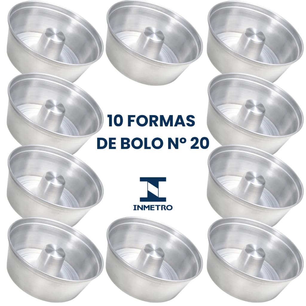 Forma pra Fazer Bolo Caseiro de Alumínio 20cm de Diâmetro com Furo Central Ideal Para Bolos Caseiros