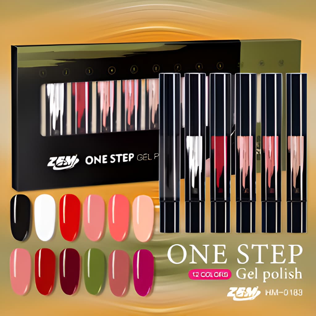Canetas Esmaltes Gel 3 em 1 Gel LED UV Base Top Coat Nail Art ZEM NAIL ONE STEP