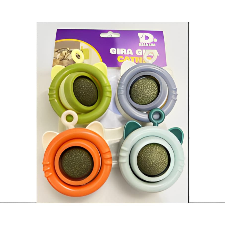 Brinquedo Para Gatos Bolinha Giratória Com Catnip Erva do Gato Natural