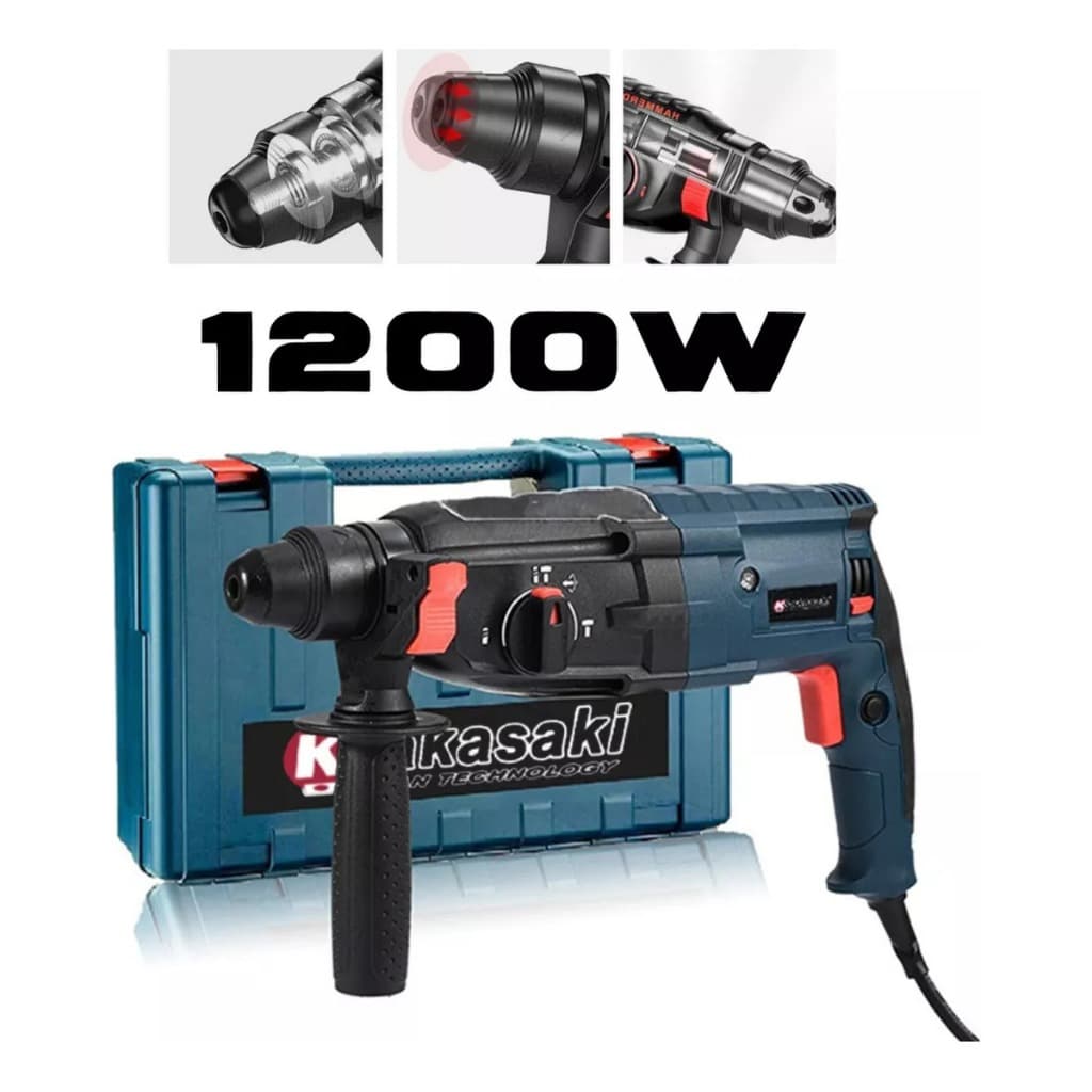 MARTELETE ROTATIVO ROMPEDOR E FURADEIRA 7KG 1200W PROFISSIONAL COM PROTETOR AUDITIVO