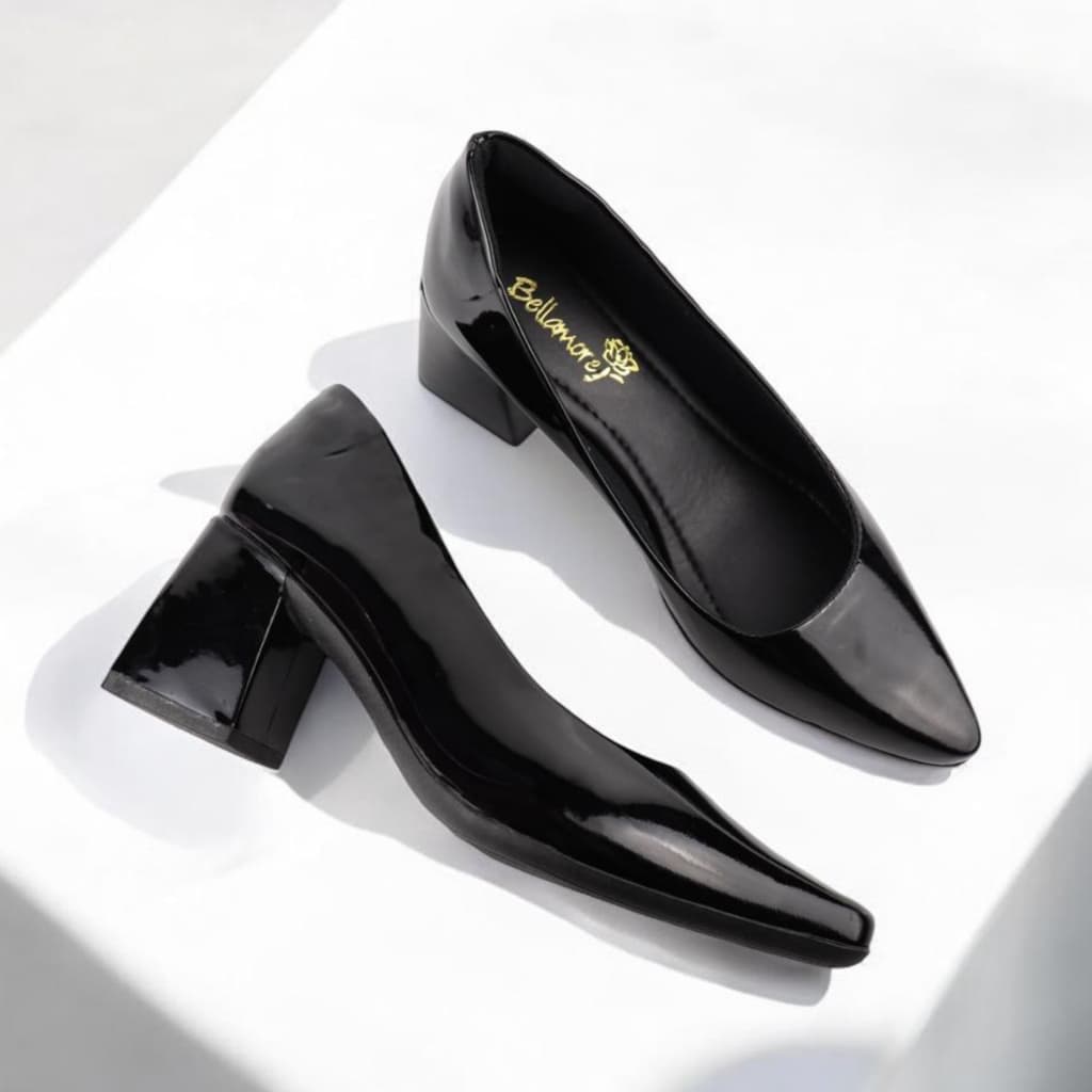 Scarpin Feminino Bellamore Elegante Confortavel Salto Grosso 6cm Preto,Vermelho,Nude,Caramelo,Off