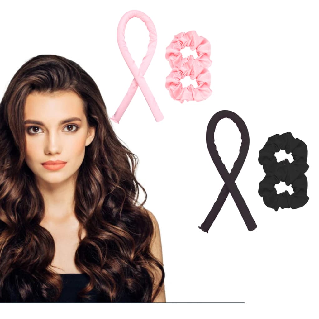 2 Modelador de Cetim Anti Frizz Sem Calor + Scrunchies
